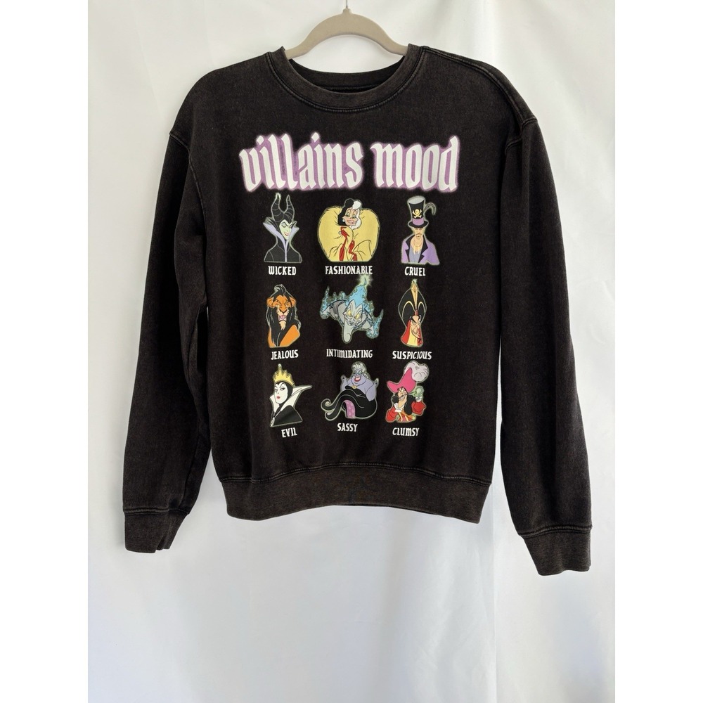 Disney Villains Womens Size Small Black Sweatshirt Crewneck